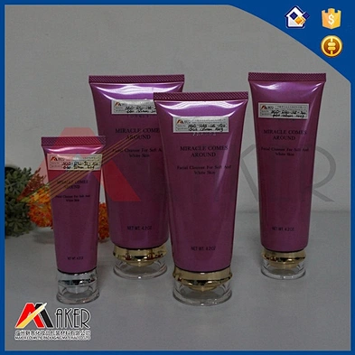 Custom made empty pink 120ml LDPE cosmetic packaging tube for skin care cream
