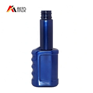 Engine Oil Bottle Wholesale Price Custom Design 80ml Special Shape Pet Plastic Screen Printing Motor Oil Screw Cap Dark Blue