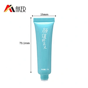 Oval 10ml Cosmetic Lip Gloss Tube Packaging Blue 2.5 Layer for Cosmetic Tubes Plastic Brush Screw Cap Wholesale LDPE