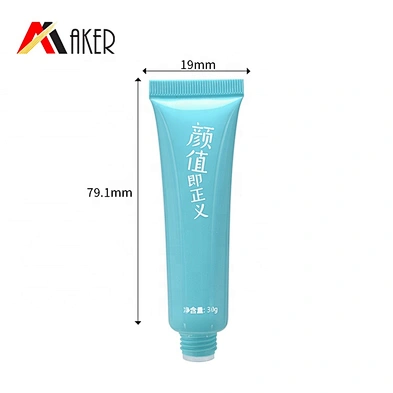 Oval 10ml Cosmetic Lip Gloss Tube Packaging Blue 2.5 Layer for Cosmetic Tubes Plastic Brush Screw Cap Wholesale LDPE