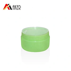 Factory wholesale 20g green PP plastic cosmetic face cream jar packaging with plastic screw lid and clear inner cap