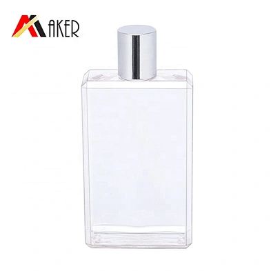 2020 New arrival PETG 300ml empty square shape cosmetic plastic bottle with cap for makeup remover
