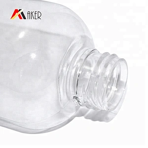 wholesale price 300ml clear Boston round PET cosmetic plastic lotion bottle with double wall screw cap