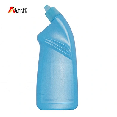 Factory 500ml HDPE blue plastic detergent bottles for toilet bowl cleaner with plastic screw cap