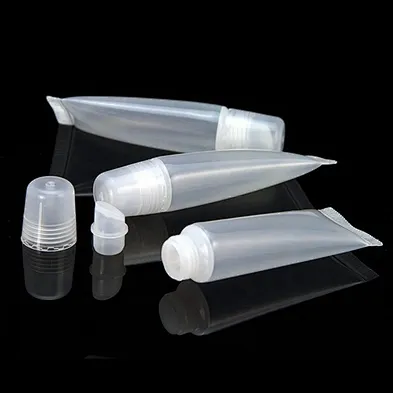 BPA free customization  empty lip gloss  soft tube with brush soft tubes  lip gloss  with brush screw cap