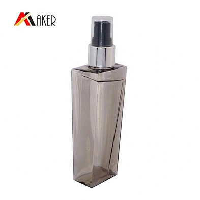 China factory semi transparent square 100ml PETG plastic spray bottle with mist sprayer for skin care
