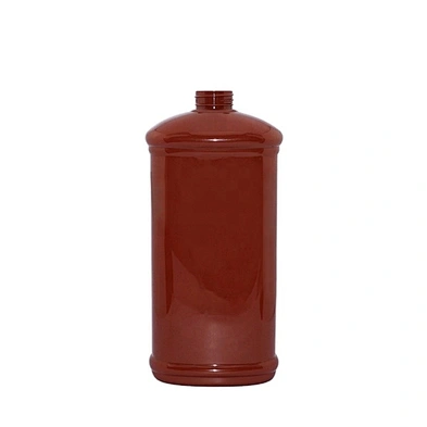 Empty Red Flat 1000ml Large Capacity PET Cosmetic Pump Plastic Organic Shampoo Bottles