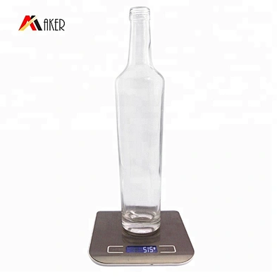 550ml clear crystal transparent glass round whisky bottle packaging with cork