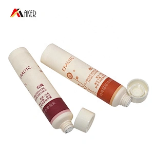 Empty 15g LDPE cosmetic lotion facial cleanser plastic packaging tube with screw cap