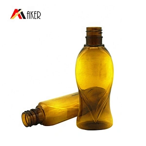 Empty semi transparent brown PET plastic 90ml travel mini shampoo bottle supplier