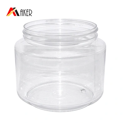Wholesale Empty 650ml Clear Round PET Spice Jars Plastic Food Storage with Screw Cap