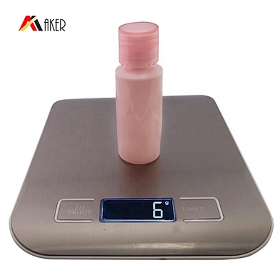 Empty cylinder 30ml cosmetic PET plastic lotion bottle with screw cap