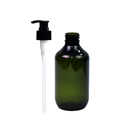 in stock dark green 300mll plastic pet hand sanitizer lotion pump bottle personal care shampoo plastic bottle