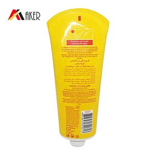 Factory price yellow color round cosmetic cream sunscreen packaging plastic tube with flip top cap