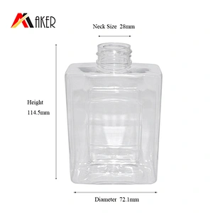 Nice design clear PET plastic 200ml cosmetic bottle makeup remover bottle