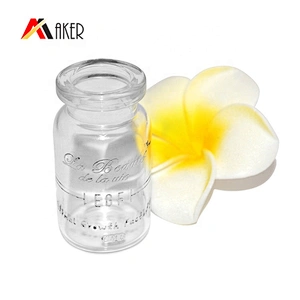 China manufacturer round clear cosmetic ampoule 10ml glass vials serum bottle with cork