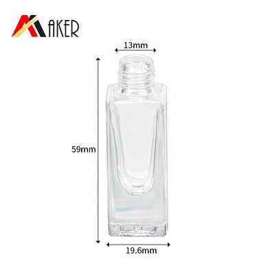 China supplier transparent 5ml empty square glass roll on perfume bottle with glass roller