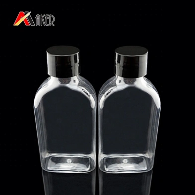 Hot sale 100ml clear PET plastic mouthwash bottle packaging with black plastic screw cap