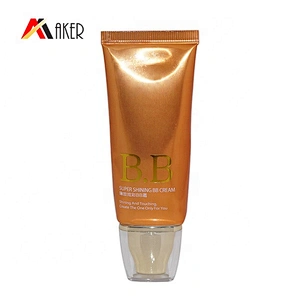 Empty 30ml luxury gold oval bb cream aluminum plastic cosmetic tube container with acrylic cap