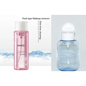 Newest design 200ml 300ml semi transparent light blue empty PET plastic toner bottle for skin care