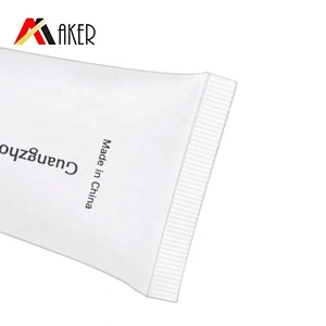 Luxury empty 25ml round white cosmetic essence cream plastic tube packaging with silver elctroplated screw lid