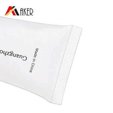 Luxury empty 25ml round white cosmetic essence cream plastic tube packaging with silver elctroplated screw lid