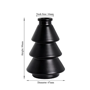 OEM China Manufacturer 85ml Empty Private Lable Thick Bottom Custom Fiber Stick Air Freshener Luxury Black Glass Reed Diffuser