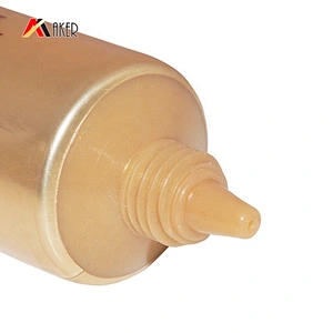Empty 50ml round brown aluminum laminated cosmetic cc cream tube packaging with screw cap