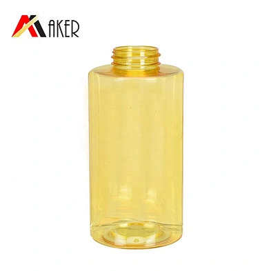 2020 newest empty cylinder 300ml PET plastic cosmetic makeup remover bottle with flip top pump