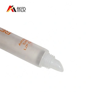 Custom round clear liquid lip blam tube packaging empty cosmetic plastic lip gloss tube with screw cap