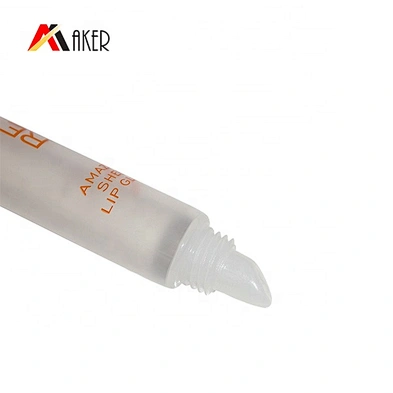 Custom round clear liquid lip blam tube packaging empty cosmetic plastic lip gloss tube with screw cap