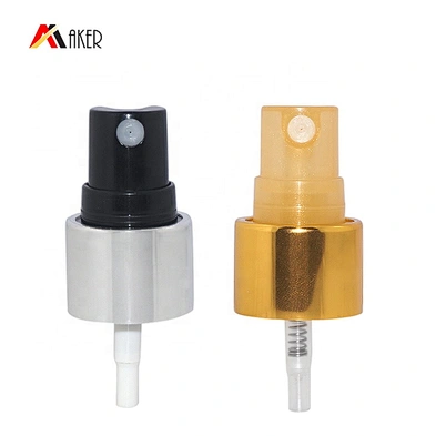 Suppliers Aluminum Fine Mist Sprayer 20/410 Gold White  Pump For Plastic Bottle