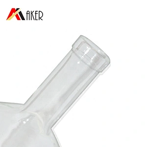 Wholesale 700ml empty clear cylinder square wine bottle special shape vodka glass bottle with silver aluminum covered cork