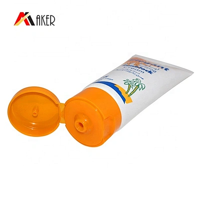 Wholesale price 60g  white round sunblock plastic cosmetic cream tube manufacturers with flip top cap