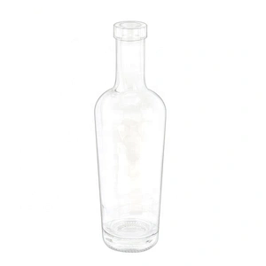 Empty round 500ml wine bottle clear vodka glass bottle manufacturers with cork