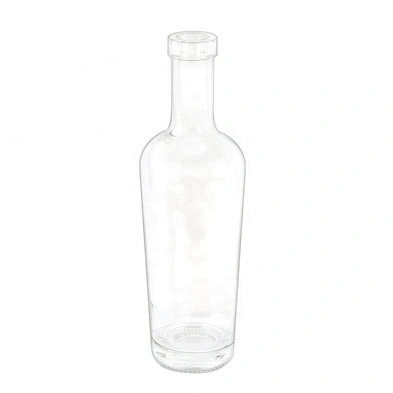 Empty round 500ml wine bottle clear vodka glass bottle manufacturers with cork