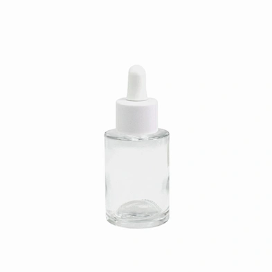 cosmetic clear glass bottle essential oil packaging personal care clear child proof cosmetic dropper bottle with dropper