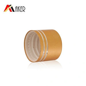 China factory luxury 2 rims gold aluminum covered 18mm screw cap with retarder for glass essential oil bottle
