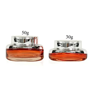 luxury custom empty 30g 1oz silver cover cap personal care cosmetic packaging skin care lotion cream jar