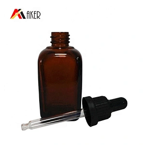 50ml High Quality Square Glass Amber Tincture Bottles with Dropper