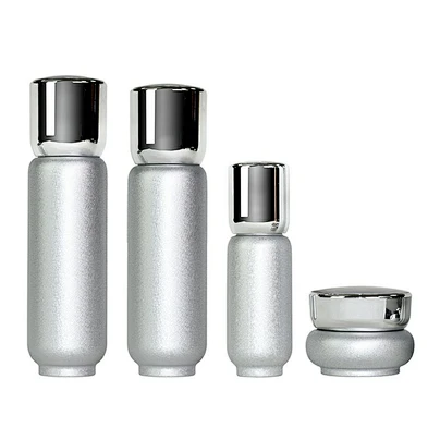 China Maker Manufacturer Wholesale Skincare Jars Bottles Frosted Luxury Empty Container Glass Cosmetic Packaging Sets