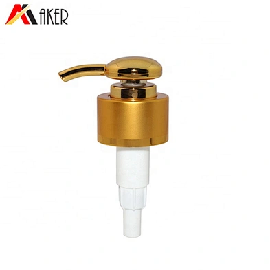 Luxury wholesale 28/410 gold aluminum covered plastic lotion dispenser pump caps