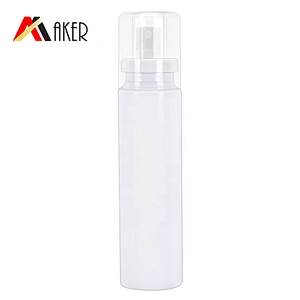 White cylinder 80ml 100ml 120ml 150ml empty PET cosmetic toner plastic spray bottle with mist sprayer