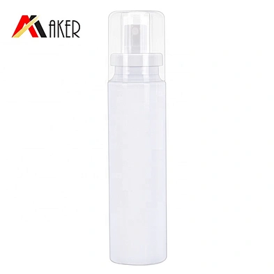 White cylinder 80ml 100ml 120ml 150ml empty PET cosmetic toner plastic spray bottle with mist sprayer