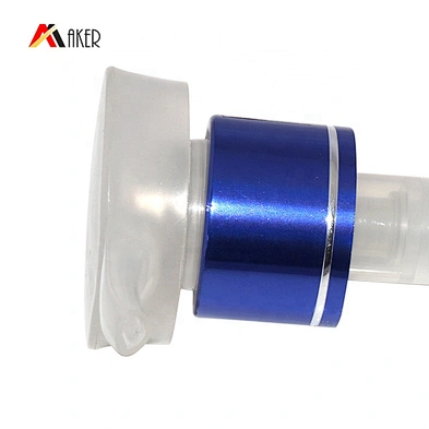 Wholesale blue aluminum covered 24/410 silver plastic up down lotion pump for shampoo bottle lotion bottle