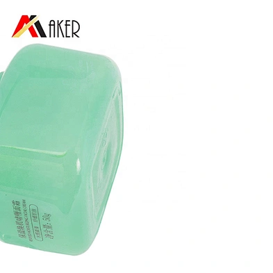 Custom 50ml square PET green double wall plastic cosmetic cream jar with screw cap