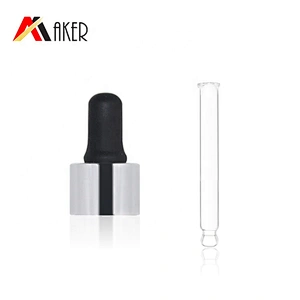 Wholesale price high quality 18mm silver aluminum covered dropper cap with tube