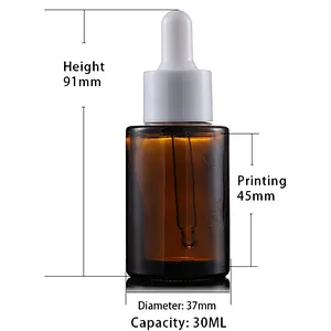 Empty Flat shoulder short  glass  cylinder 30ml  1 oz  serum bottle with dropper cap  or Cream Pump