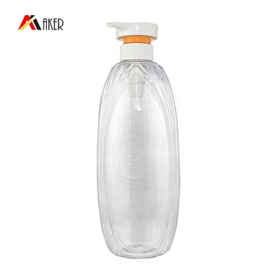 Newest design wholesale price 740ml empty clear PET plastic lotion bottle with pump