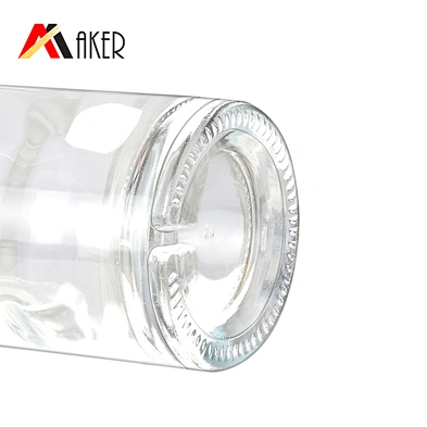 Custom / Wholesale empty clear 750ml boston round shape glass / whisky / brandy / vodka bottles with cork